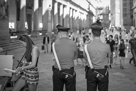 Policiers Italiens, Florence, Italie